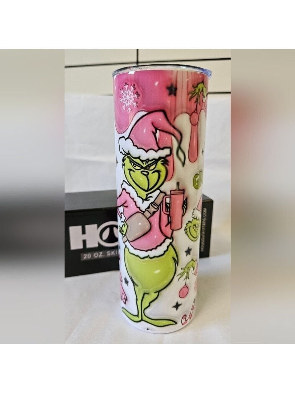 Grinch Holiday 20oz Christmas Beverage Tumbler New